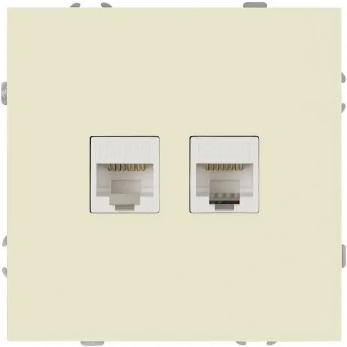 Розетка информационная 2-м СП Galaxy RJ45 16А IP20 250В сл. кость Эра Б0070758