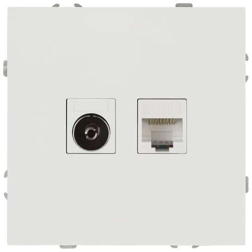 Розетка комбинированная СП Galaxy RJ45 + TV 16А IP20 250В бел. матов. Эра Б0070790