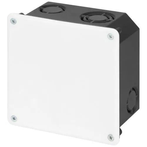 Junction box KRT-107-107-50 flush mount 107x107x50mm for solid walls IP20 cover black/white Era Б0071930