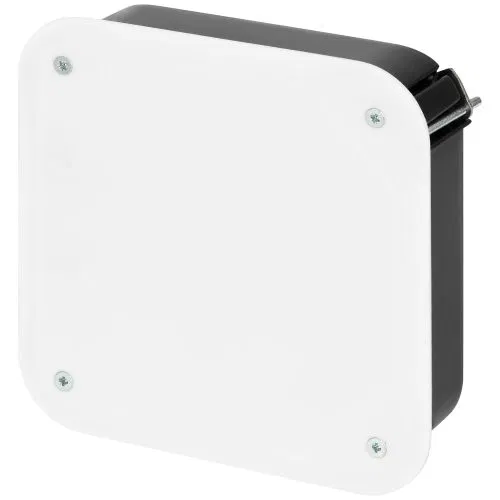 接线盒 KRP-115-115-45 СП 115x115x45mm 用于空心墙 金属支脚 带盖 IP20 黑/白 Era Б0071932