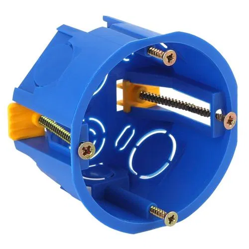 KUP-68-45-blue-10S mounting box set 68x45mm for hollow walls self-tapping screws plastic legs IP20 blue (pack 10pcs) Era B0072423