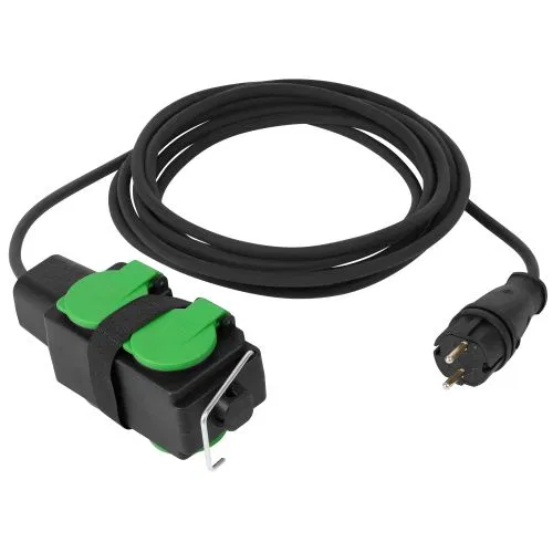 GREEN LINE UDL-KG-2x2.5m-5m-IP44 power extension cord with covers 4 sockets 5m KG 2x2.5mm2 IP44 Era B0072575