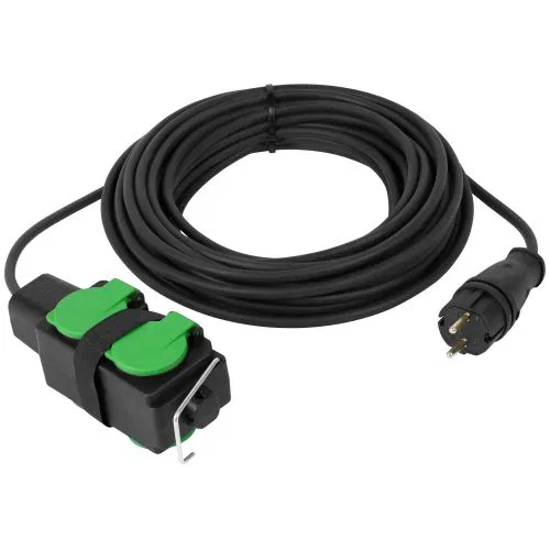 Power extension cord GREEN LINE UDL-KG-2х2.5m-10m-IP44 with covers 4 sockets 10m KG 2x2.5mm2 IP44 Era Б0072576