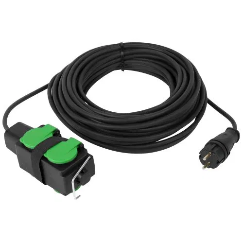 Power extension cord GREEN LINE UDL-KG-2x2.5m-20m-IP44 with covers 4 sockets 20m KG 2x2.5mm2 IP44 Era B0072577