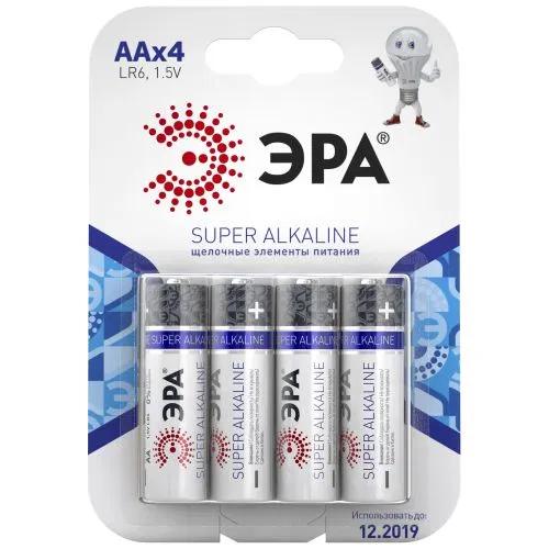 Alkaline battery AA/LR6 LR6-4BL (blist.4pcs) Era C0038450