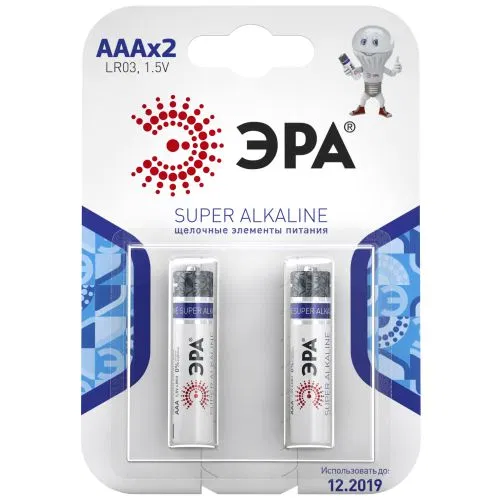 Элемент питания алкалиновый AAA/LR03 LR03-2BL (блист.2шт) Эра C0038453