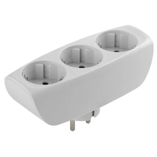 3-way splitter with ground 16A IP20 SP-3e-W shuttered white Era C0045529
