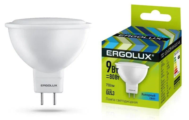 LED lamp LED-JCDR-9W-GU5.3-4K 9W JCDR reflector 4500K white GU5.3 180-240V Ergolux 13625