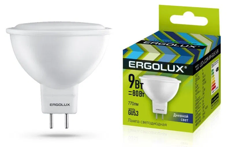 LED-JCDR-9W-GU5.3-6K 9W JCDR 反射灯 6500K 冷白 GU5.3 180-240V Ergolux 13626