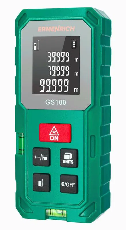 Рулетка лазерная Reel PLUS GS100 зел. Ermenrich 83082