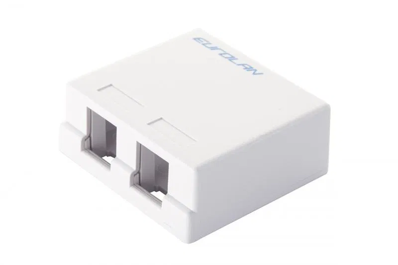 Коробка настенная 2-порт. бел. Eurolan 12B-00-02WT