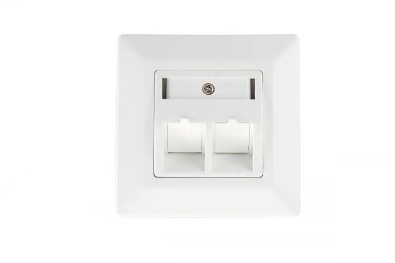 Рамка 86х86 для 2 модулей Keystone с суппортом бел. Eurolan 12B-1X-02WT-1