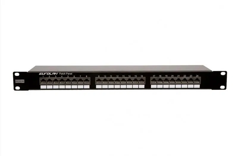 Патч-панель 19дюйм моноблочная кат.5E FTP 1U 24 порта черн. Eurolan 27B-F5-24BL