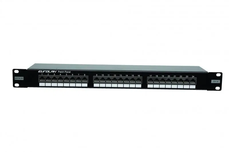 Патч-панель 19дюйм моноблочная кат.6 FTP 1U 24 порта черн. Eurolan 27B-F6-24BL