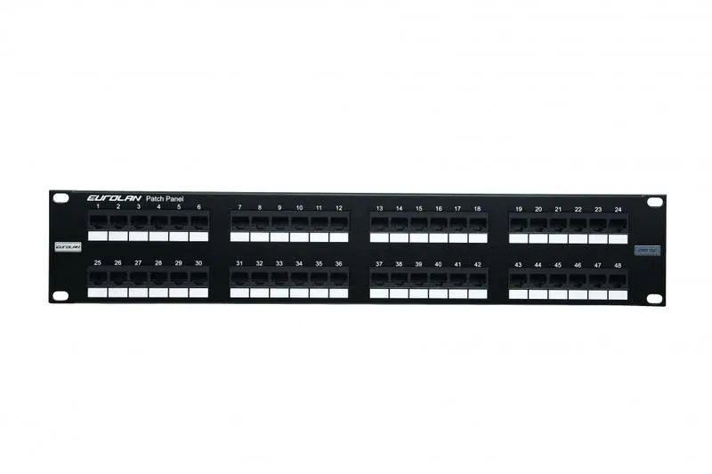 Патч-панель моноблочная 19дюйм 2U кат.5E UTP 48 портов черн. Eurolan 27B-U5-48BL