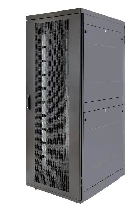 Шкаф Rackcenter D9000 42U 750х1200 передн. дверь перфорир. одностворчат.; задн. дверь перфорир. двухстворчат. черн. Eurolan 60F-42-7C-94BL