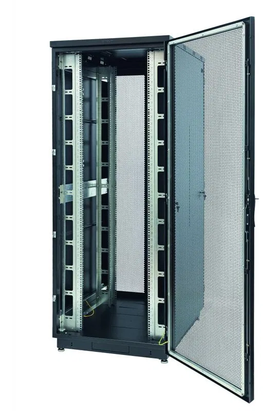 Шкаф Racknet S3000 42U 800х1000 передн. дверь перфорир. одностворчат.; задн. дверь перфорир. двухстворчат. черн. Eurolan 60F-42-8A-34BL