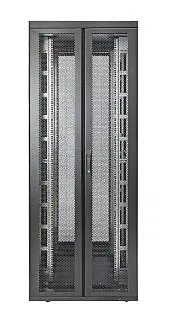 Шкаф Rackcenter D9000 48U 750х1000 передн. дверь перфорир. двустворчат.; задн. дверь перфорир. двустворчат. без боков. стенок черн. Eurolan 60F-48-7A-97BL