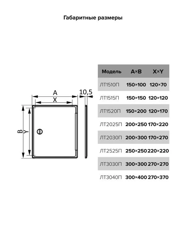EVECS ЛТ2025П 检修盖板 200х250mm 带拉手 ABS 白色