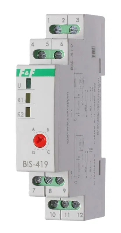 Impulse relay BIS-419 (4 functions control two loads DIN-rail mounting 230V 16A 2NO/NC IP20) F&F EA01.005.012 Euroautomatika F&F