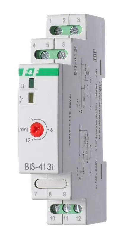 Impulse relay BIS-413i (DIN-rail mounting; with built-in timer; for loads with high inrush current (160A/20ms)) F&F EA01.005.019 Evroavtomatika F&F