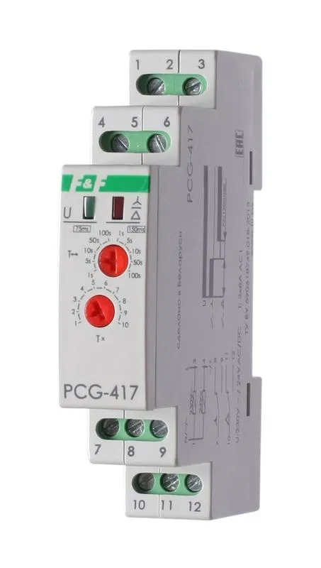Реле времени PCG-417 2х8А 230В 2НО IP20 звезда-треугольник для пуска электродвиг. монтаж на DIN-рейке F&F EA02.001.020 Евроавтоматика F&F