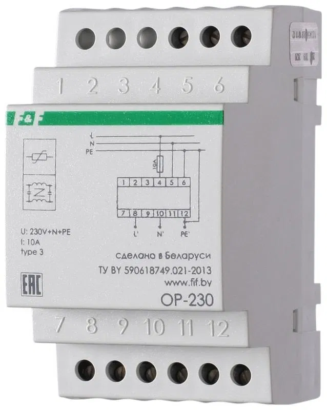 Фильтр сетевой помехоподавляющий ОР-230 230В 50Гц 10А F&F EA10.001.001 Евроавтоматика F&F