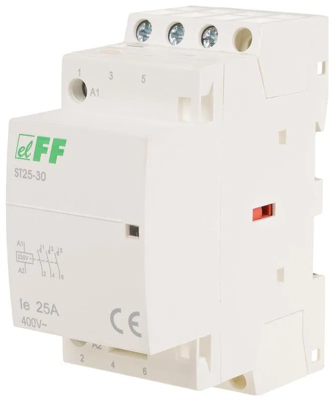 Контактор ST25-30 (3NO 4Вт 2 модуля монтаж на DIN-рейке 230В AC 25А IP20) F&F EA13.001.007 Евроавтоматика F&F
