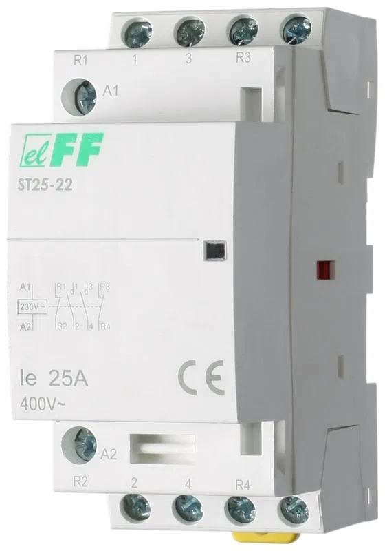 Контактор ST25-22 (2NO+2NC 4Вт 2 модуля монтаж на DIN-рейке 230В AC 25А IP20) F&F EA13.001.009 Евроавтоматика F&F