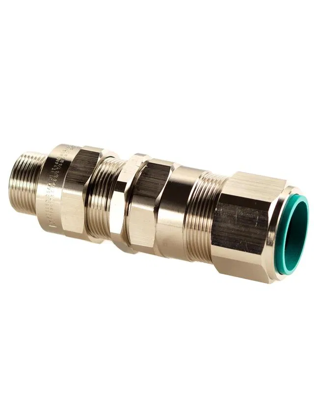 电缆引入装置 防爆 M25x1.5 带密封件 用于铠装动力电缆 d 内径 11.1-19.9mm d 外径 18.2-26.2mm M25x1.5 6g 1ExdIIC Gb X / 1ExeIIC Gb X IP66/67/68 及黄铜螺母 Extherm 25AK 05