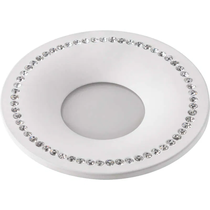 DLS-V103 GU5.3 WHITE "Vernissage" 嵌入式装饰灯，不含灯泡 GU5.3，白色金属，水钻饰面，Fametto 10727 铸造