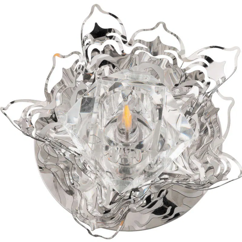 Светильник декоративный встраиваемый DLS-F128 G4 CHROME/CLEAR "Fiore" без лампы G4 основание металл; хром прозр. кристалл отделка метал. элементами хром Fametto UL-00000353