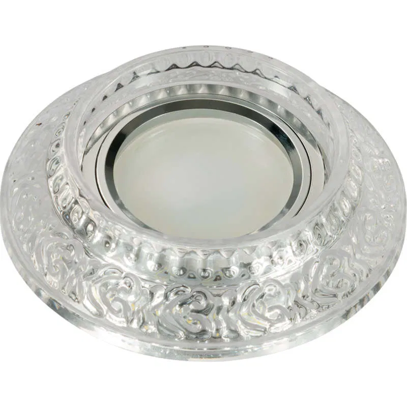 Светильник декоративный Luciole DLS-L105 GU5.3 CHROME/CLEAR GU5.3 встраив. доп. светодиод. подсветка 3Вт без лампы основание метал. хром отделка кристалл прозр. Fametto UL-00000356