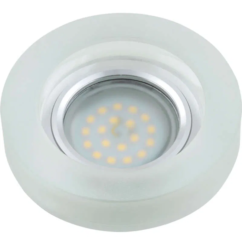 Светильник декоративный Luciole DLS-L110 GU5.3 CHROME/MATT CLEAR GU5.3 встраив. доп. светодиод. подсветка 3Вт без лампы основание метал. хром отделка матов. стекло прозр. Fametto UL-00000361