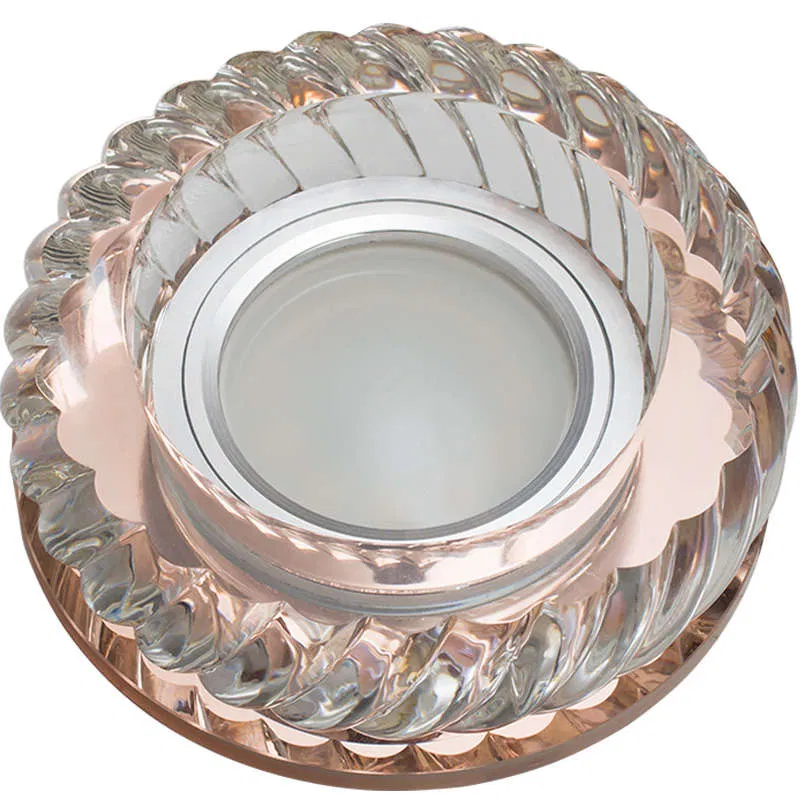 Светильник декоративный Luciole DLS-L123 GU5.3 BRONZE/CLEAR GU5.3 встраив. доп. светодиод. подсветка 3Вт без лампы основание стекло бронз. отделка кристалл прозр. Fametto UL-00000373