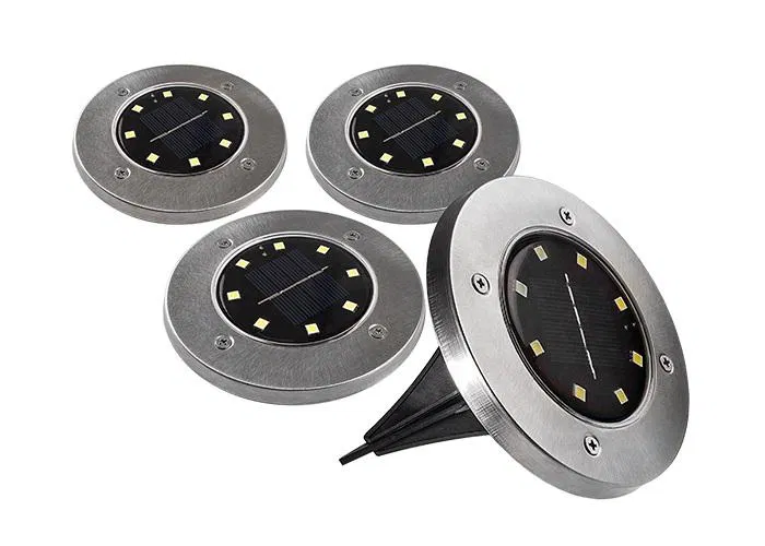 SLR-S14 8SMD LED地埋灯 IP44 不锈钢外壳 太阳能电池 (4只装) ФАZА 5041011