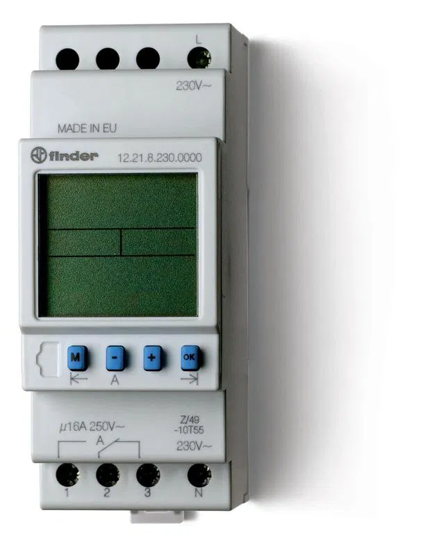数字式周定时继电器 16A 24V AC/DC 1CO 35.8mm IP20 35mm导轨安装 FINDER 122100240000