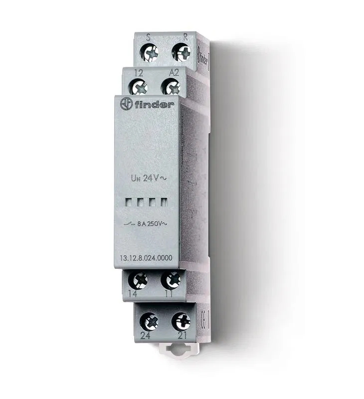 Реле модульное электронное вызывное со сбросом 1CO + 1NO 8А 12В AC/DC 17.5мм IP20 FINDER 131200120000
