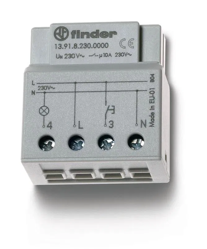 Electronic step relay 1NO 10A 230V AC box mounted IP20 FINDER 139182300000PAS