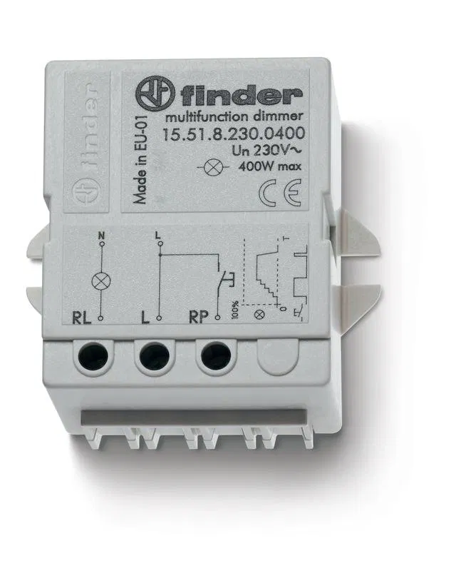 Electronic dimmer 400W smooth dimming 230V AC in-box mounting IP20 FINDER 155182300404