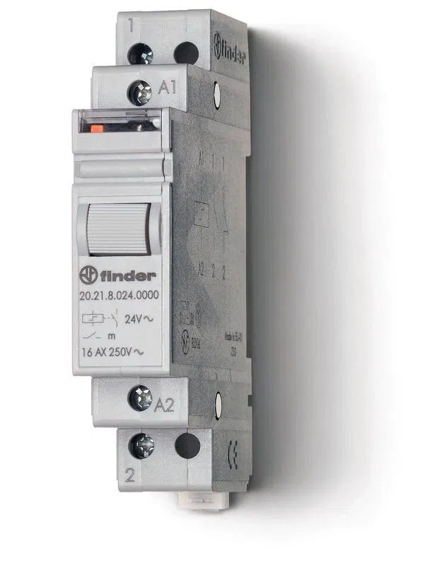 Modular electromechanical step relay 1NO 16A 2 states AgNi 24V AC 17.5mm IP20 FINDER 202180240000