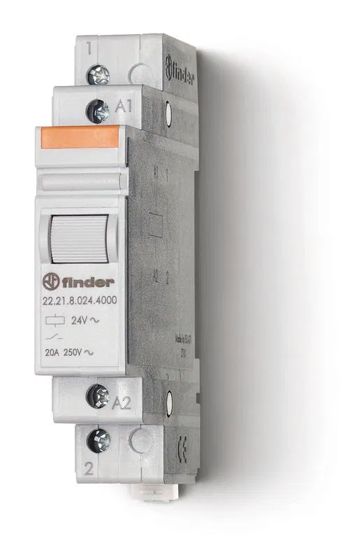 Modular contactor 1NO 20A AgSnO2 230V AC 17.5mm IP20 FINDER 222182304000