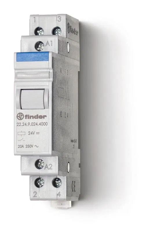 Modular Contactor 2NC 20A AgSnO2 24V DC 17.5mm IP20 FINDER 222490244000