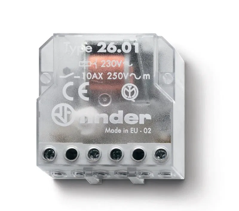 Step relay electromechanical 1NO 10A 2 states AgNi 24V AC mounting in box IP20 FINDER 260180240000