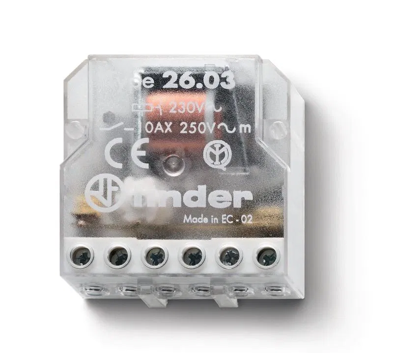 Step relay electromechanical 1NO + 1NC 10A 2 states AgNi 24V AC mounting in box IP20 FINDER 260380240000