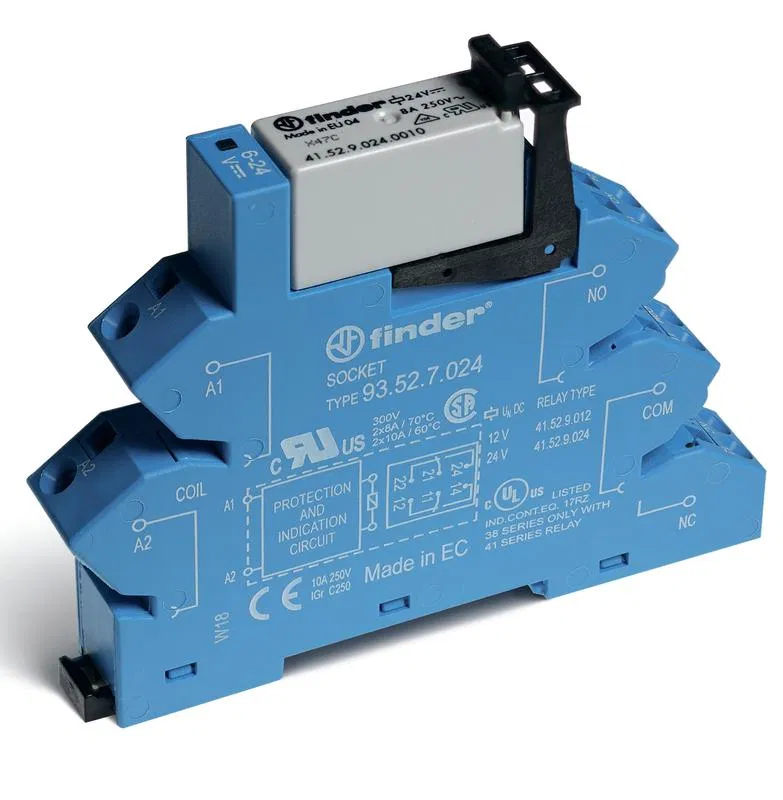 Interface module electromechanical relay 1CO 16A AgNi 24V DC (sensitive) IP20 screwless spring terminals FINDER 381170240050