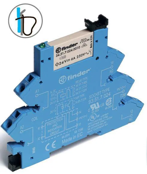 模块化中间继电器 6A 220V DC 1c/1pole FINDER 386102400060