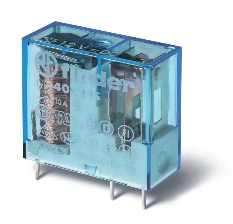 Реле миниатюрное универсальное электромеханич. монтаж на печатную плату или в розетку выводы с шагом 3.5мм 1CO 10А AgNi+Au 4В DC RTII (уп.10шт) FINDER 403190045000PAC