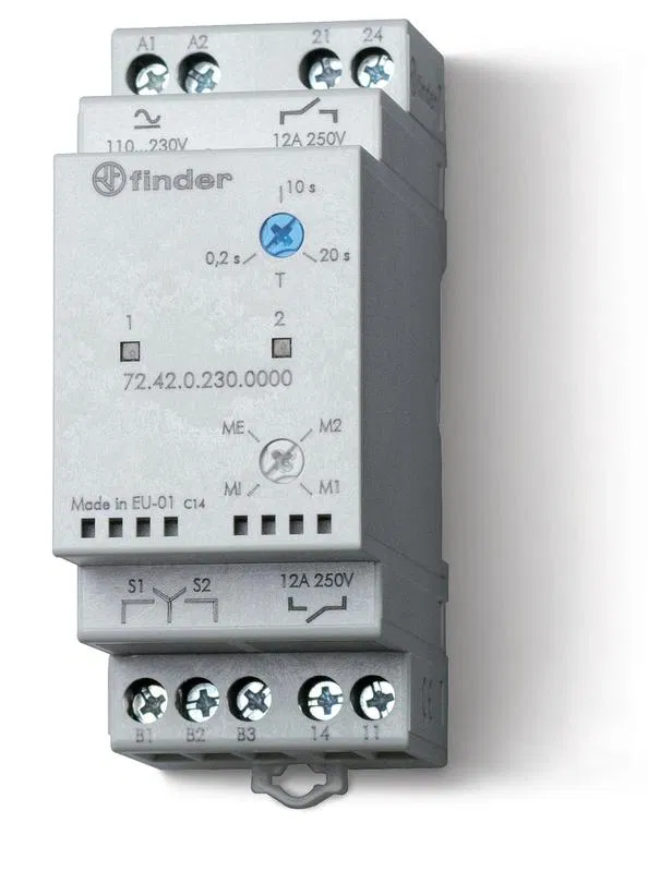 优先级选择继电器 2NO 12A 110-240V AC/DC 模块宽度 35mm IP20 FINDER 724202300000