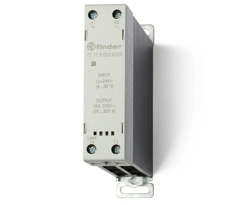 Modular solid state relay output 15A (24…280V AC) 230V AC function "Turn on at zero crossing" 22.5mm terminal relay IP20 FINDER 771182308250PAS